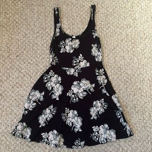 AERO Black and White Floral Skater Dress size S
